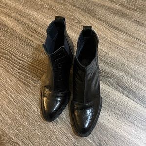 Rag & Bone Croc- embossed leather walker bootie